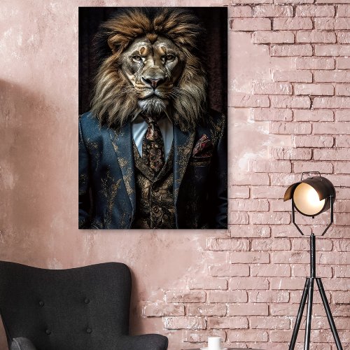 Schilderij Leeuw in maatpak - Hiskiart