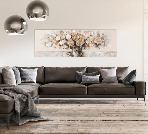 Schilderij Goudkleurig boeket IV - Hiskiart