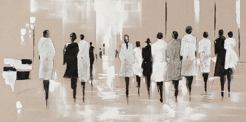 Schilderij Fashion Week in Silver - Hiskiart
