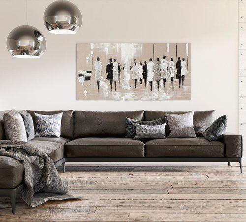 Schilderij Fashion Week in Silver - Hiskiart