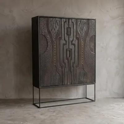 Opbergkast Graphic 2 deurs teakhout 140 cm https://mokana.nl/kasten/opbergkasten/opbergkast-graphic-2-deurs-teakhout-140