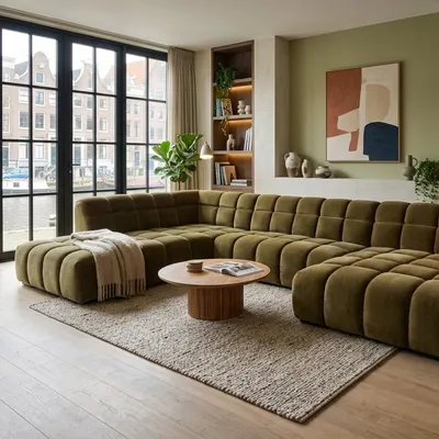 Toscana, rust met een zachte kracht De Toscana is een modulaire bank die kalmte uitstraalt zonder de kamer te overheerse