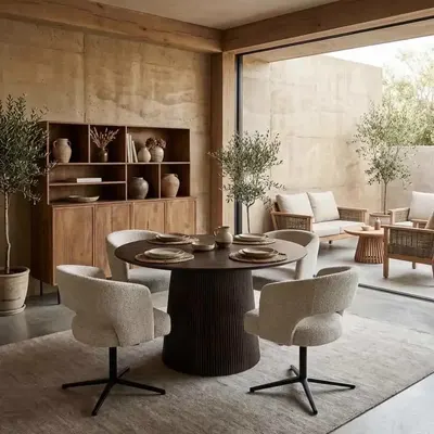 Ontdek de unieke stijl van de Salvator eettafel, vervaardigd door Livingfurn uit hoogwaardig mangohout.