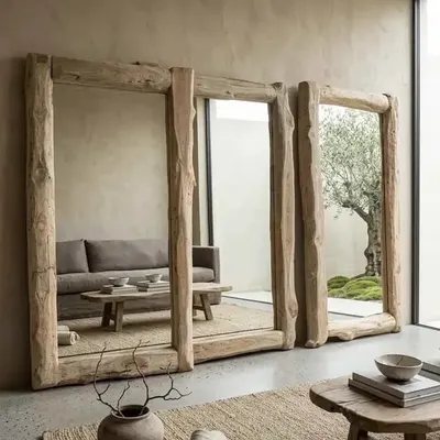 Boomstam Spiegel Teakhout | 200x100 cm | Massief & Uniek Geef jouw interieur een authentieke en natuurlijke uitstraling 