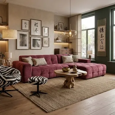 Loungebank Quattro met diepe naden direct leverbaar voor €1599,00.