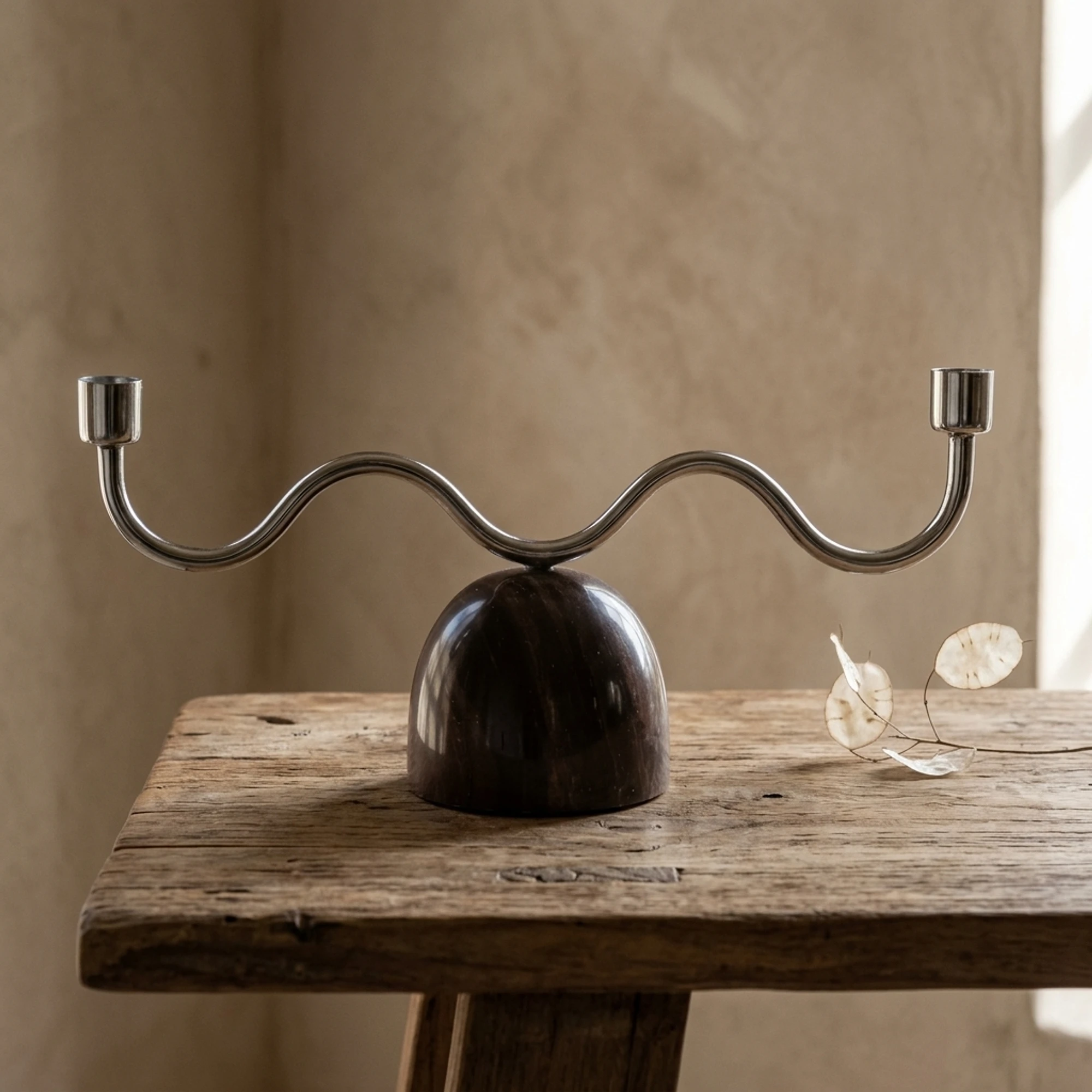 Kerzenhalter Lumiere 2 Marmor - By-Boo