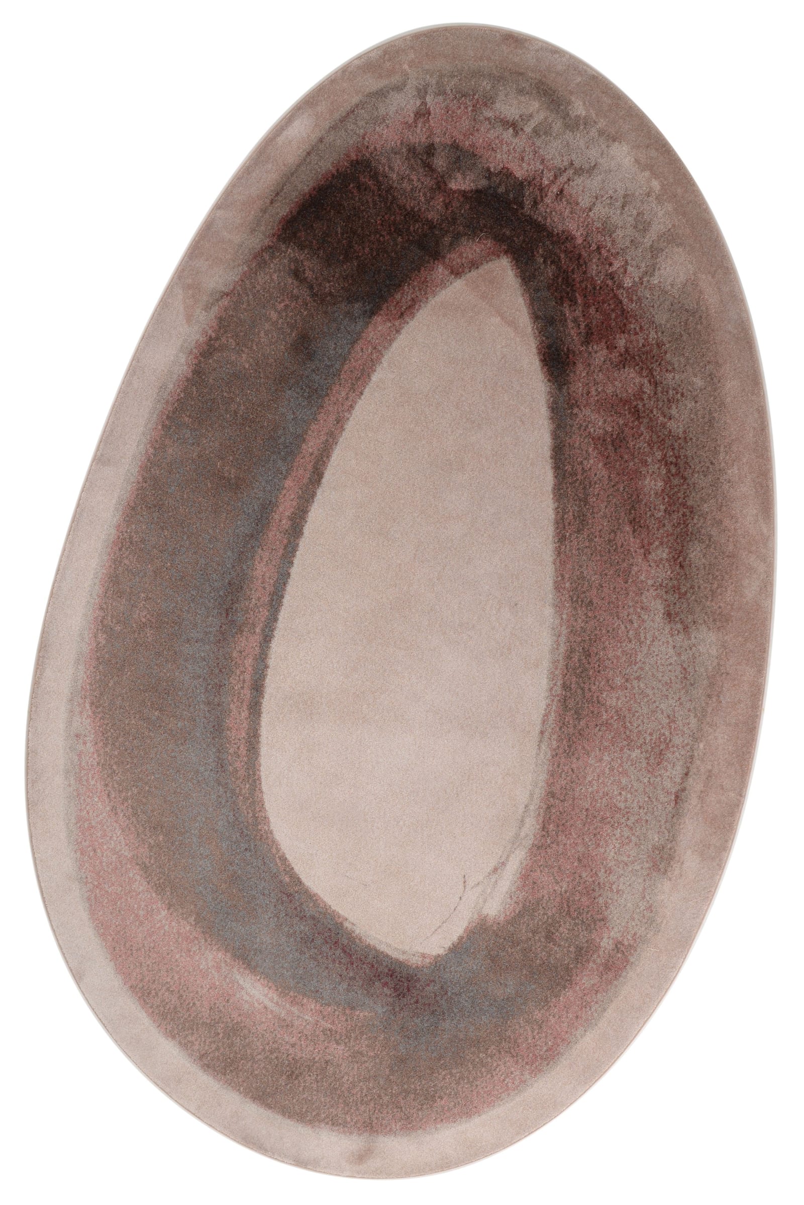 Mart Visser Teppich Brush Ovale 48 Faded Pink, Draufsicht des Hochflor-Teppichs in der Farbe Faded Pink - Karpi