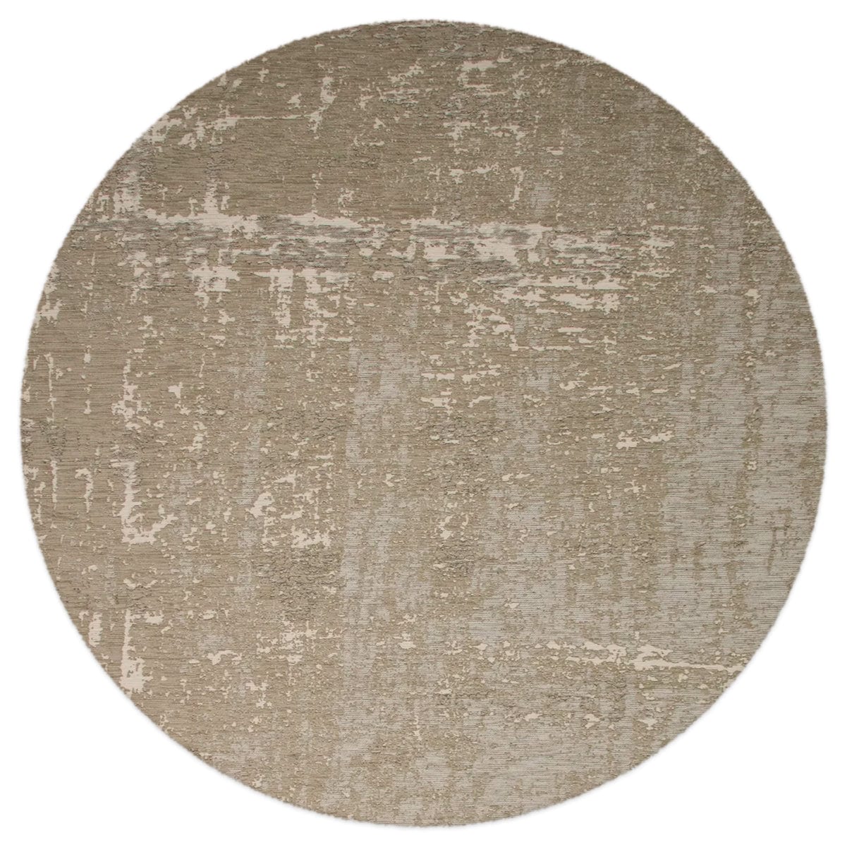 Mart Visser rug Prosper 21 Cyprus White rond, top view of the low-pile rug in the Cyprus White colourway - Karpi