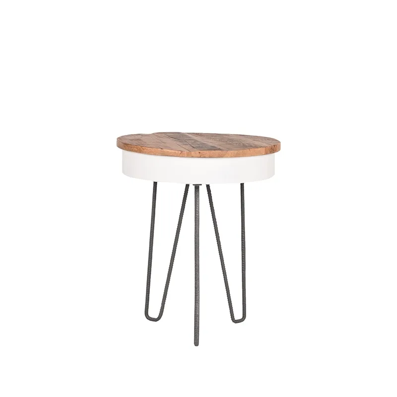 LABEL51 Beistelltisch Saria 44 cm, rond in Wit metaal, Detail 1