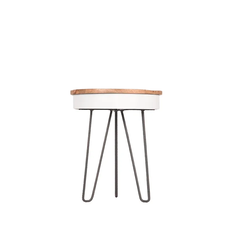 LABEL51 Beistelltisch Saria 44 cm, rond in Wit metaal, Detail 2