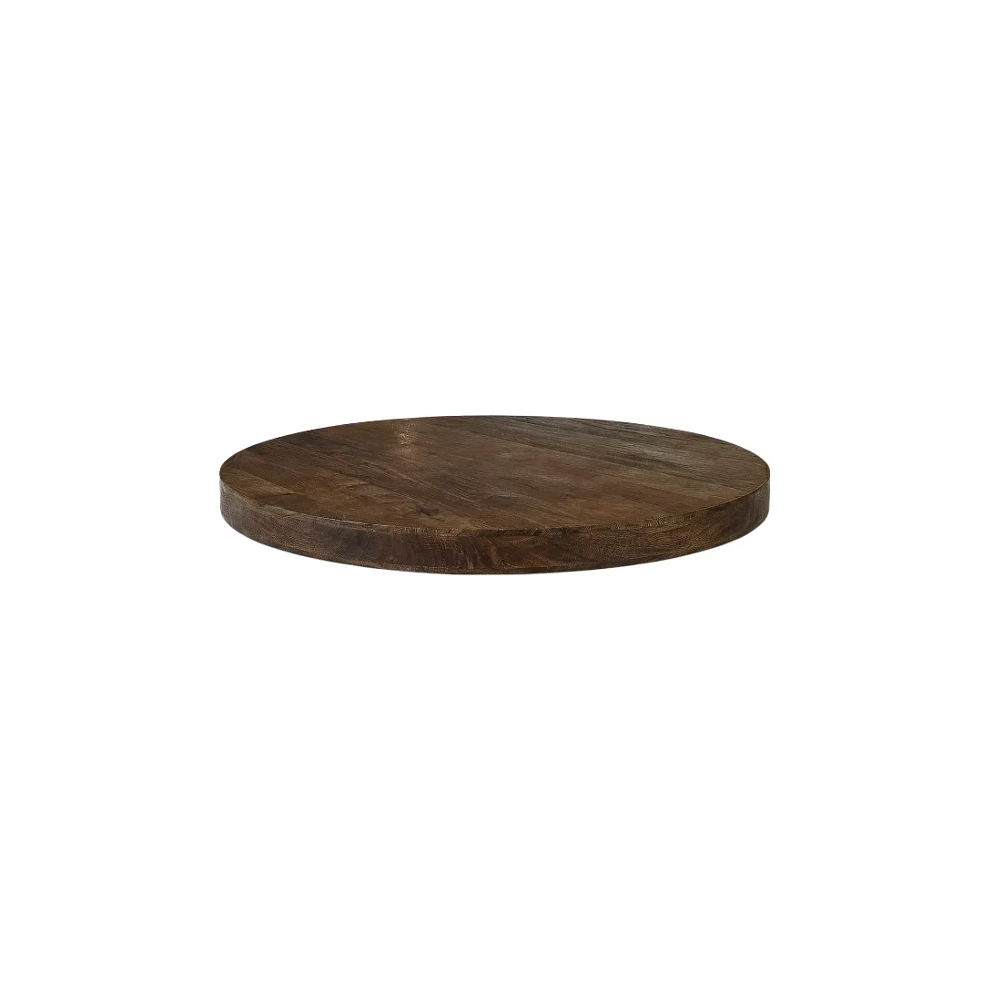 LABEL51 Esstisch Tafelblad Rond in Espresso 70x70x3 cm
