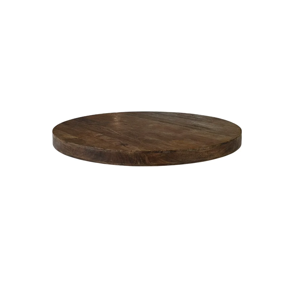 LABEL51 Esstisch Tafelblad Rond straight in Espresso 110x110x5 cm