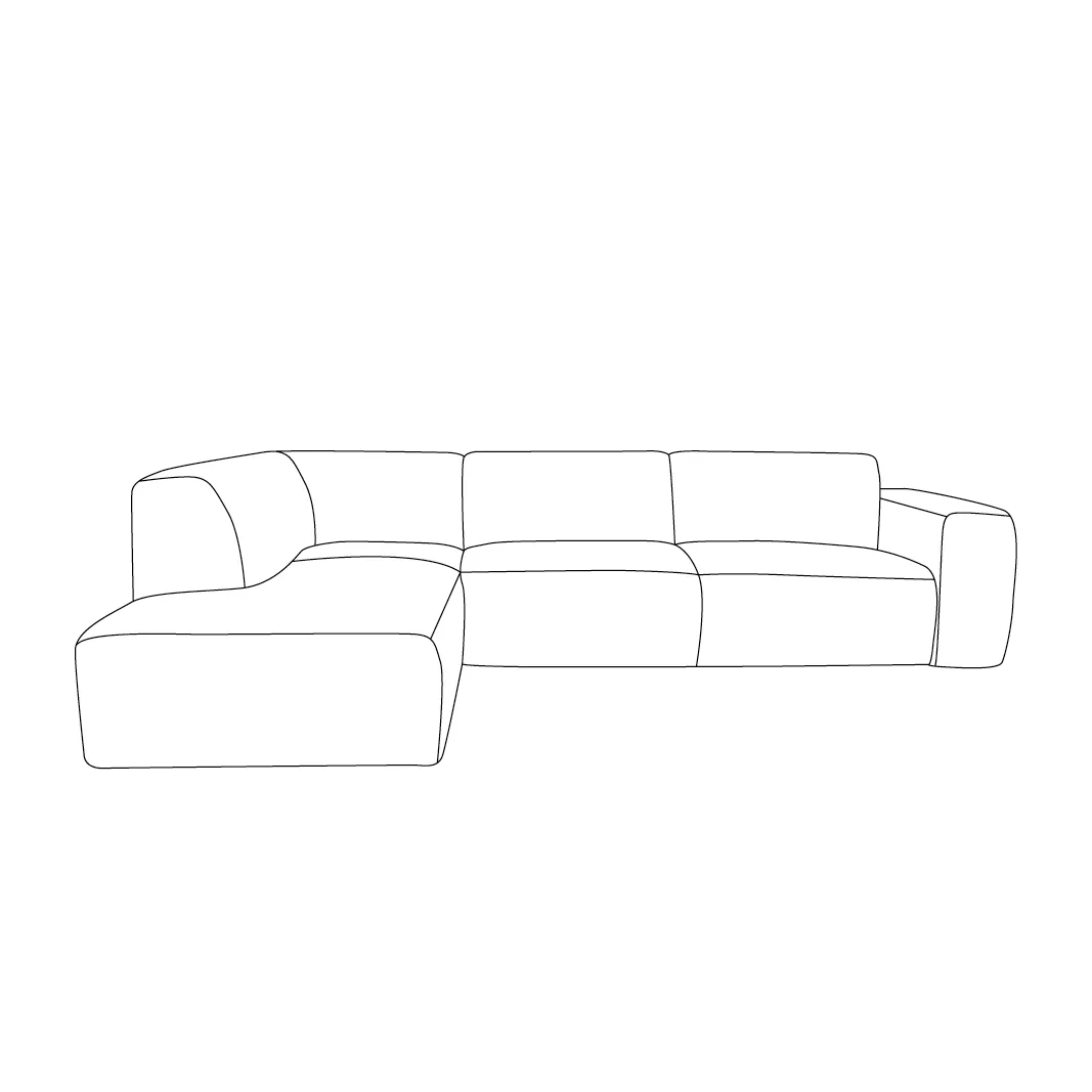LABEL51 Ecksofa Verona links in Maloy Dark Honey