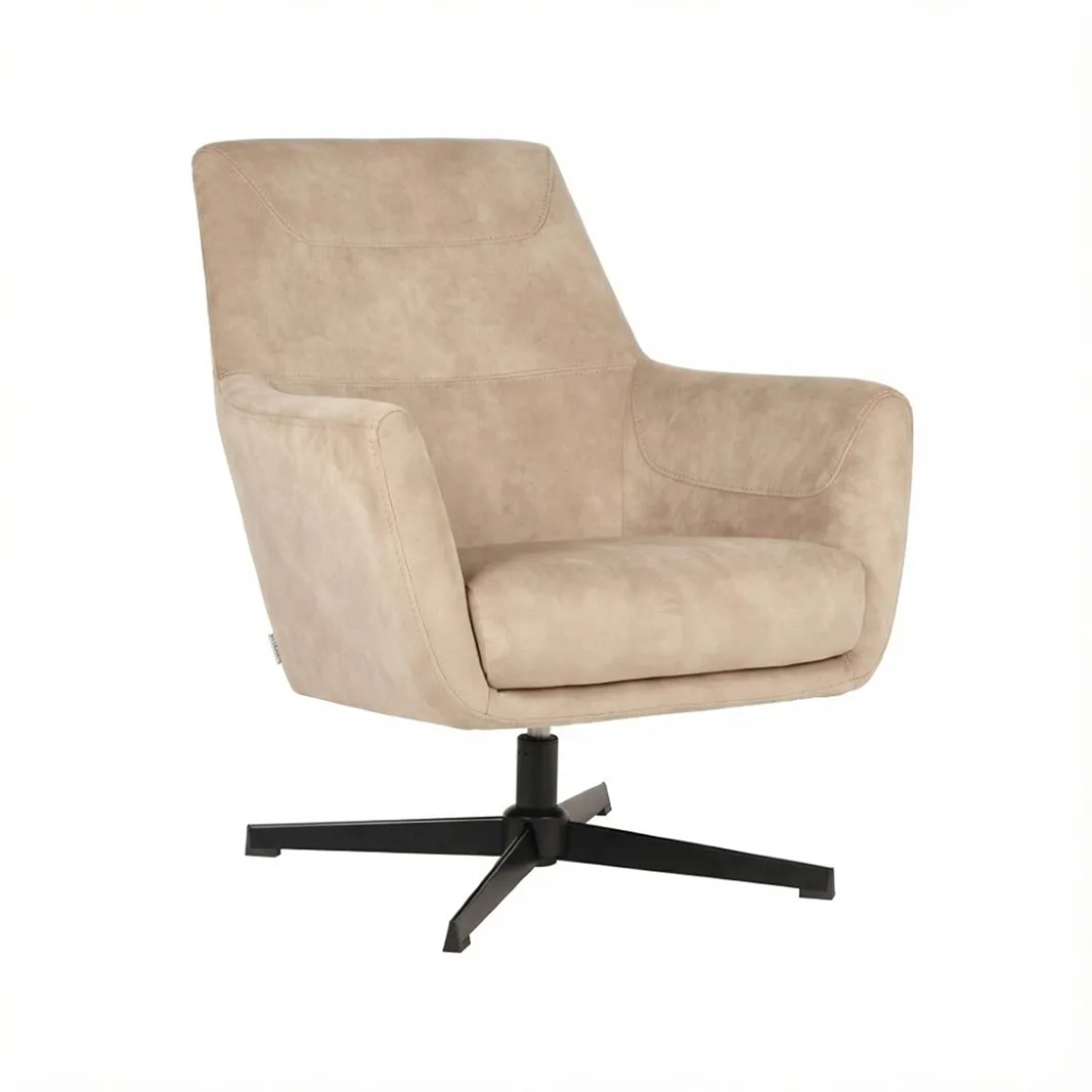 LABEL51 Sessel Toby zwart metalen frame in Velours Natural, Detail 2