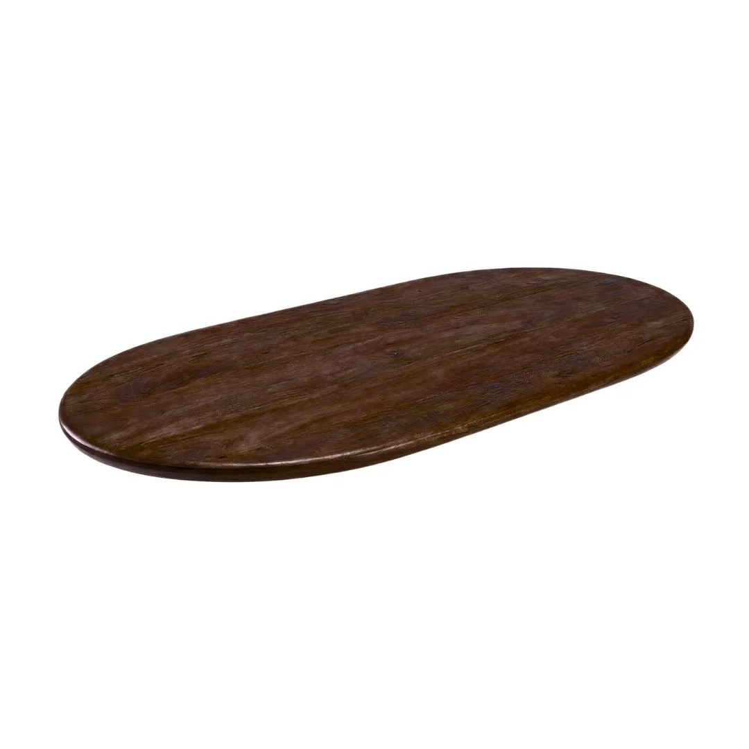 LABEL51 Esstisch Tafelblad Halve Cirkel in Espresso 200x100x3 cm