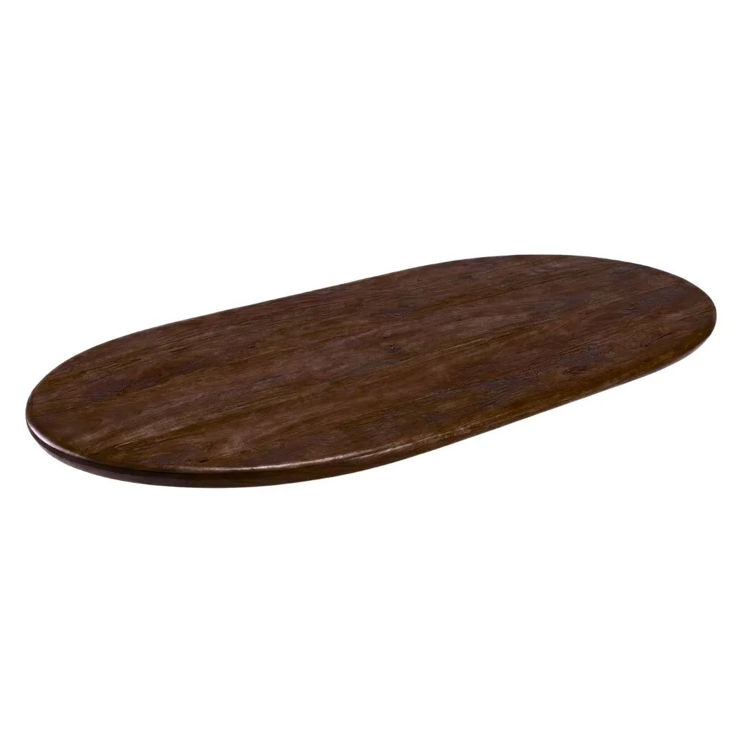 LABEL51 Esstisch Tafelblad Halve Cirkel in Espresso 240x100x3 cm