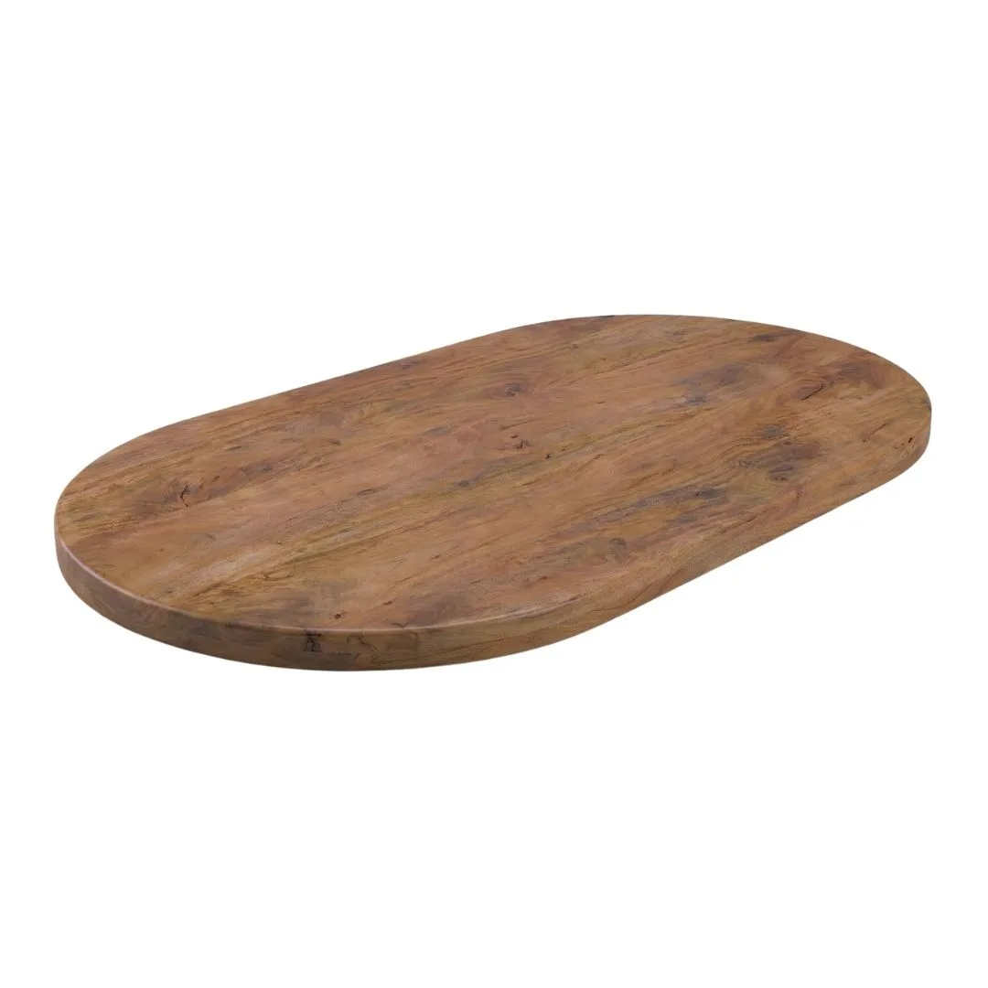 LABEL51 Esstisch Tafelblad Halve Cirkel in Nature Smooth 220x100x5 cm
