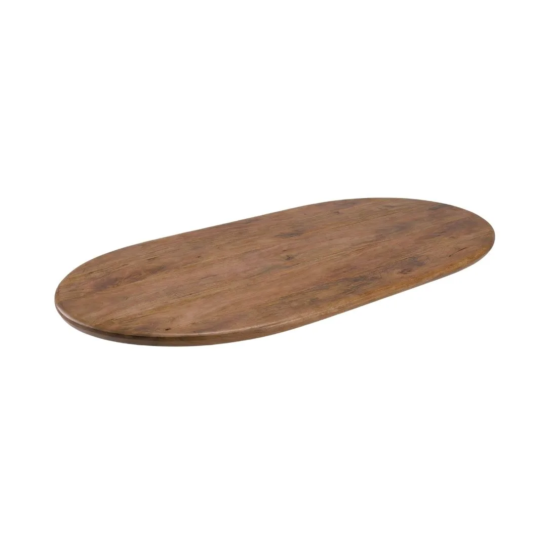 LABEL51 Esstisch Tafelblad Halve Cirkel in Nature Smooth 180x100x3 cm