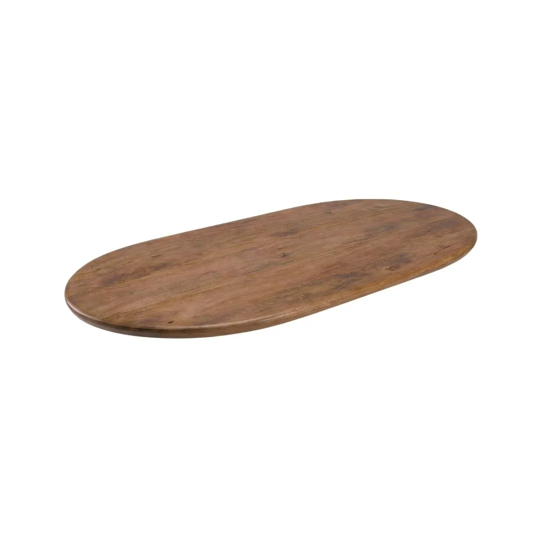 LABEL51 Esstisch Tafelblad Halve Cirkel in Nature Smooth 160x100x3 cm