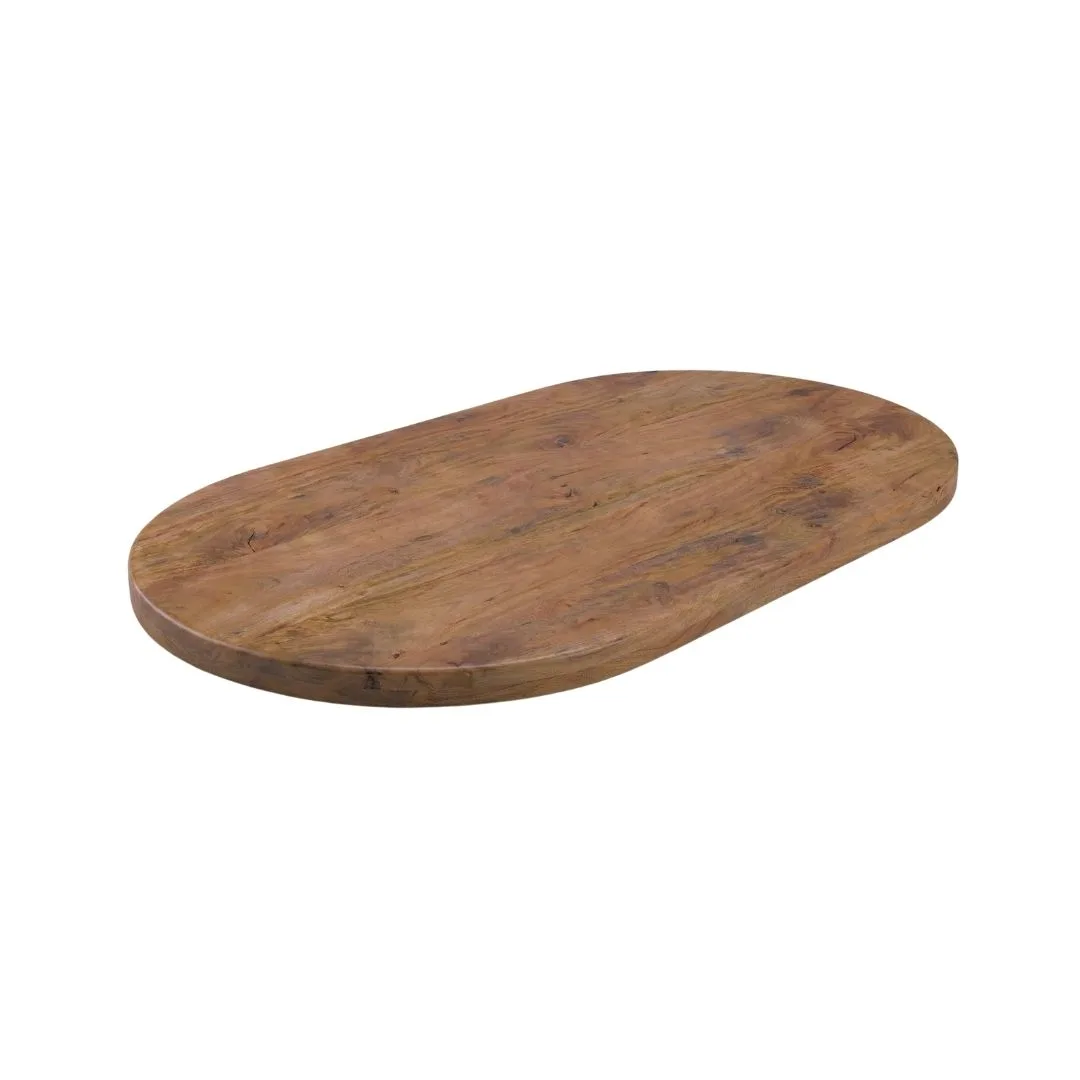 LABEL51 Esstisch Tafelblad Halve Cirkel in Nature Smooth 160x100x5 cm