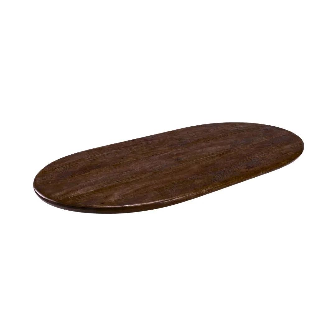 LABEL51 Esstisch Tafelblad Halve Cirkel in Espresso 180x100x3 cm