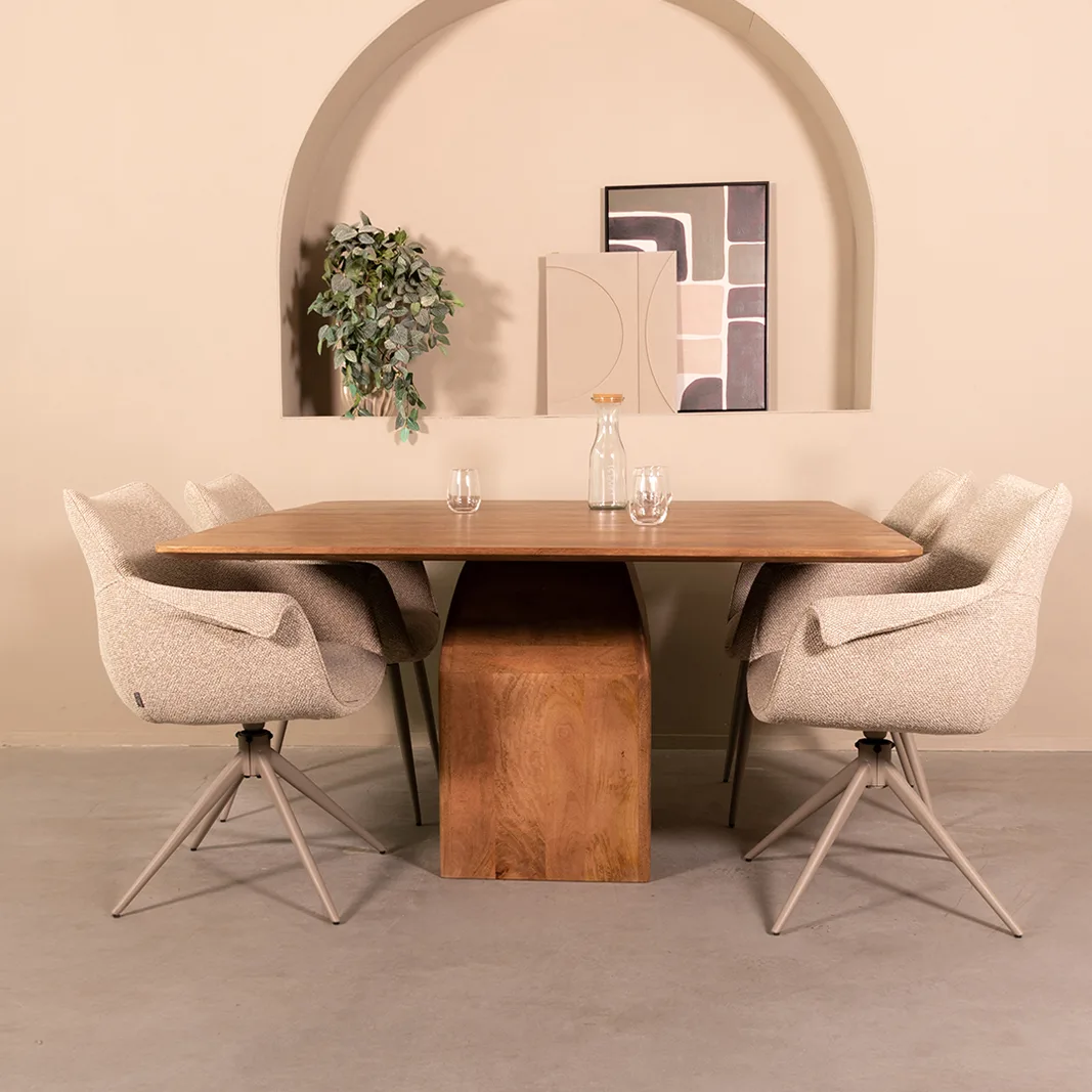 LABEL51 Eetkamertafel Ingo 140 cm, vierkant in Nature Smooth