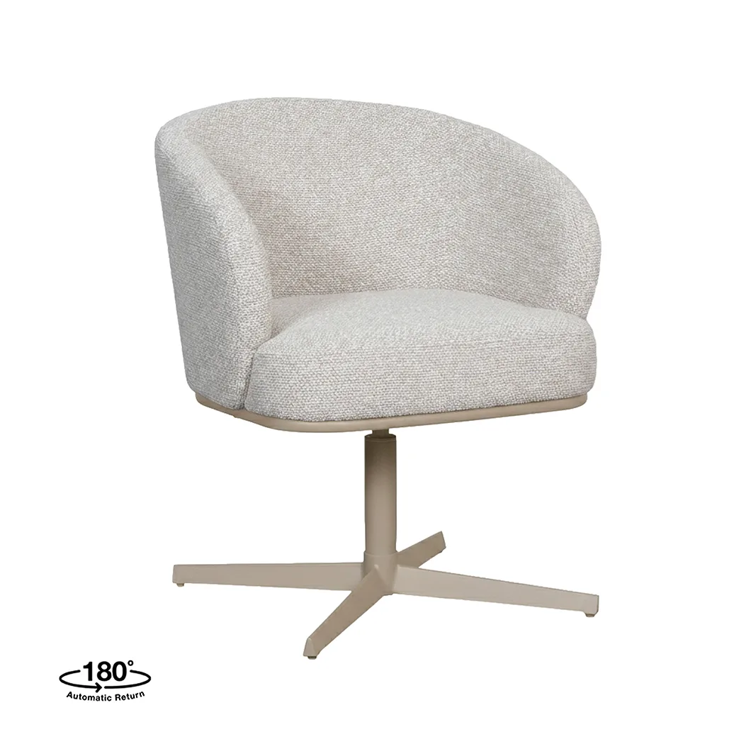 LABEL51 Esszimmerstuhl Cannes taupe metaal in Royal Boucle Natural