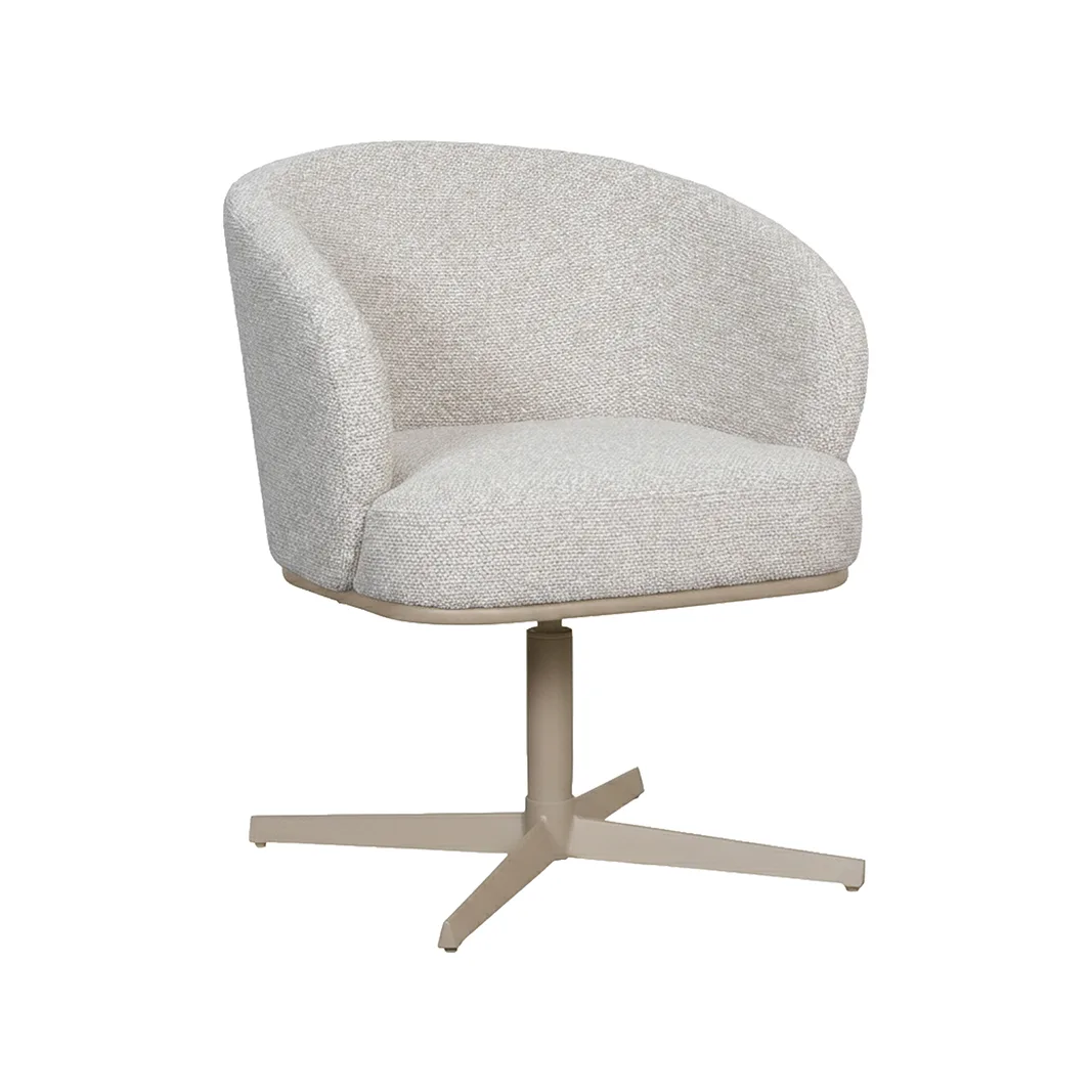 LABEL51 Esszimmerstuhl Cannes taupe metaal in Royal Boucle Natural, Detail 1