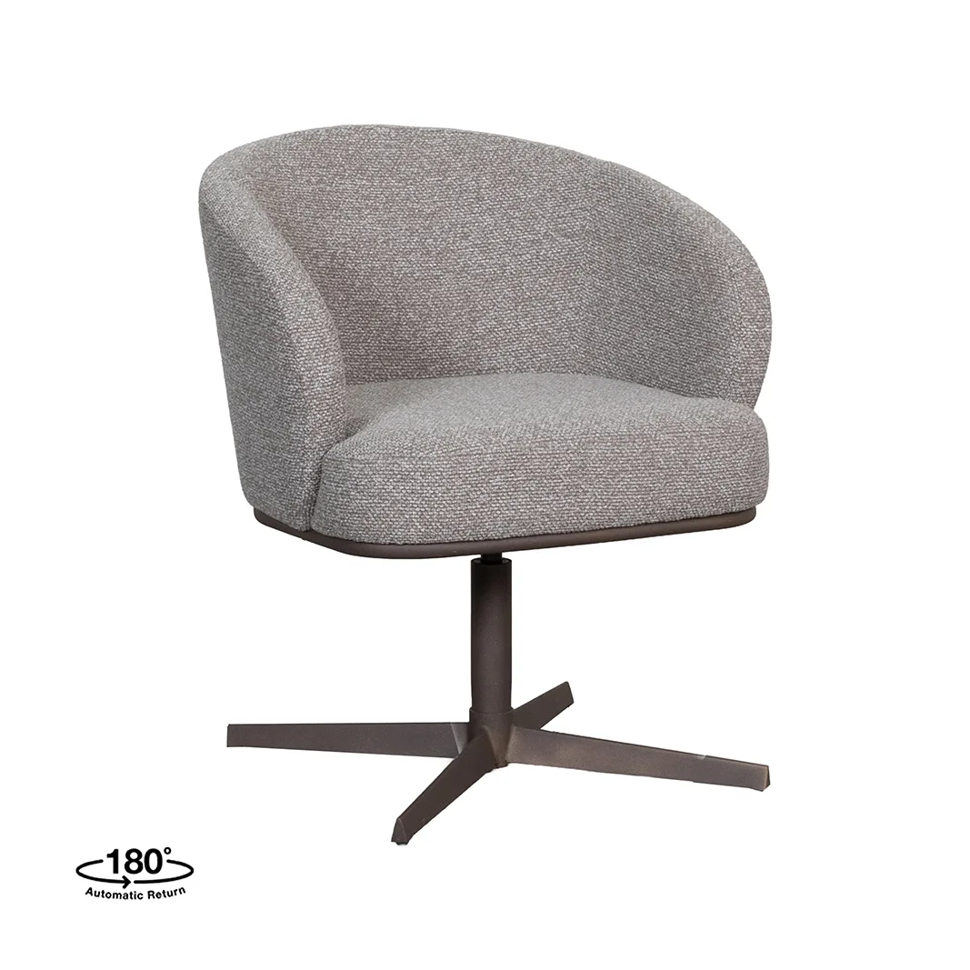 LABEL51 Esszimmerstuhl Cannes brons metaal in Royal Boucle Mushroom