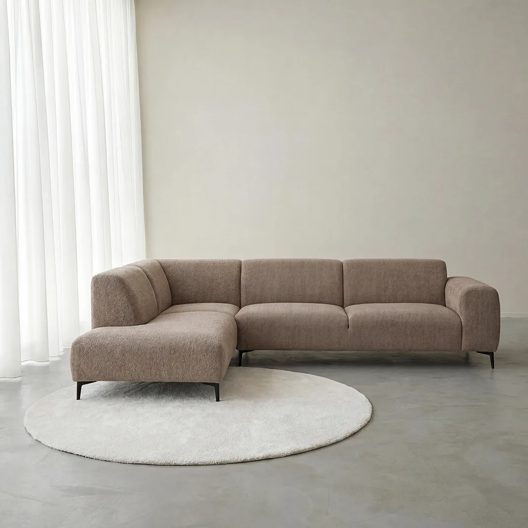 LABEL51 Hoekbank Merido links in Raven Taupe