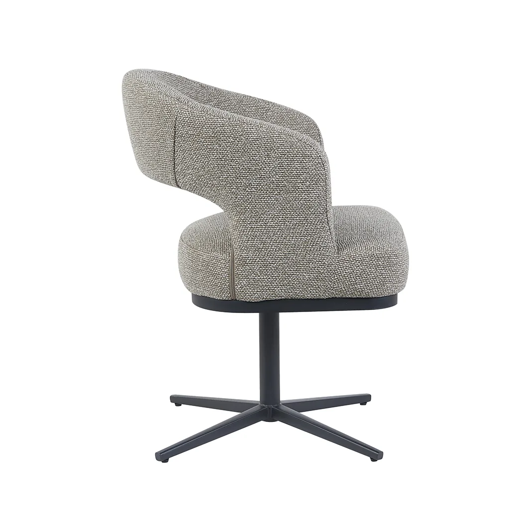 LABEL51 Esszimmerstuhl Monaco zwart metaal in Royal Boucle Natural - Schwarz