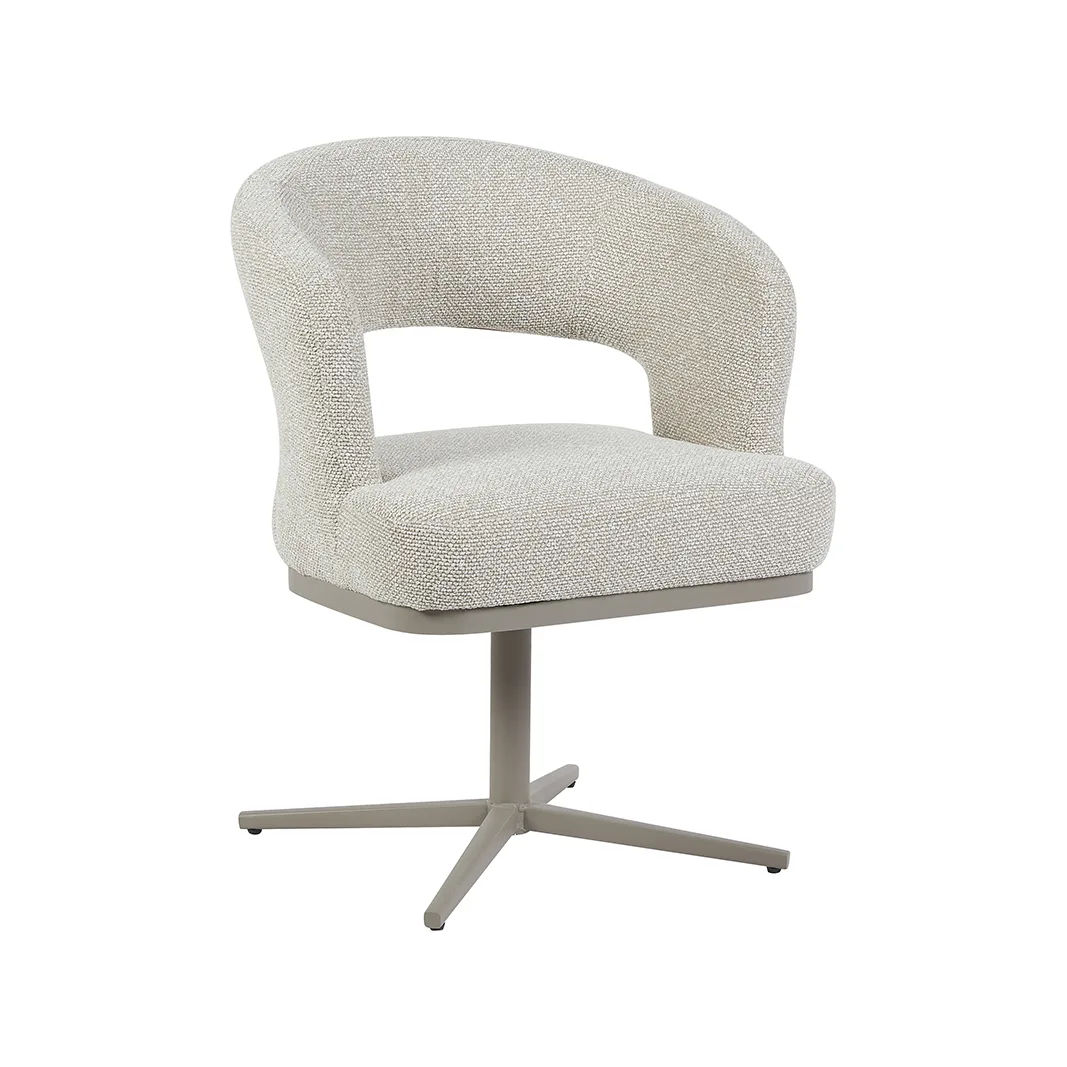 LABEL51 Esszimmerstuhl Monaco taupe metalen frame in Royal Boucle Natural, Detail 1