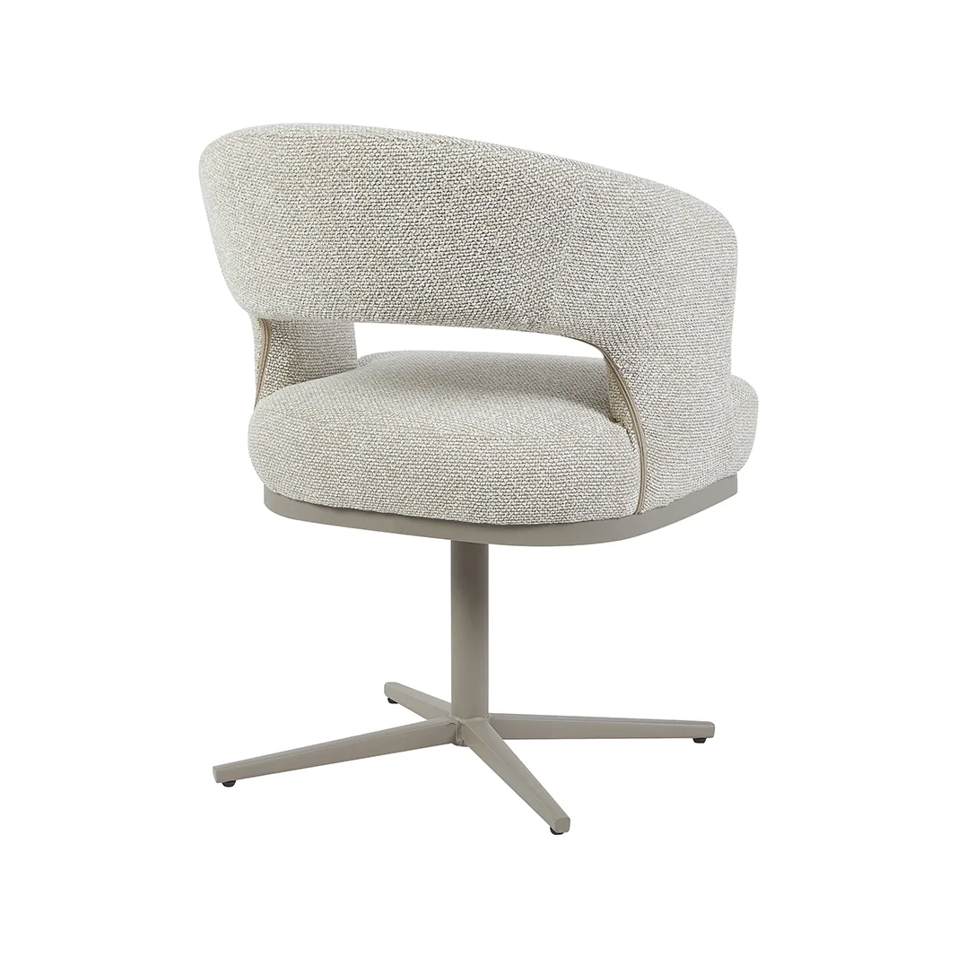 LABEL51 Esszimmerstuhl Monaco taupe metalen frame in Royal Boucle Natural, Detail 4