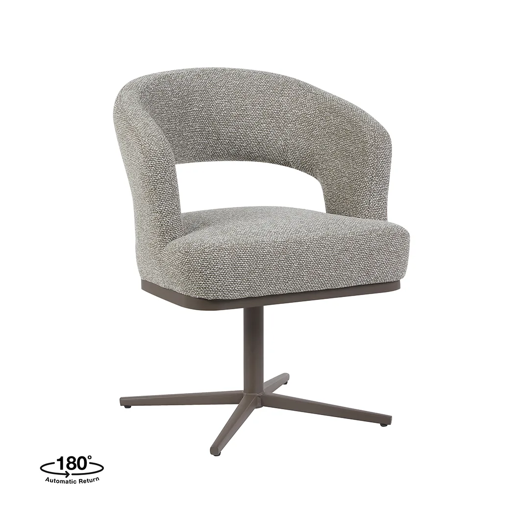 LABEL51 Esszimmerstuhl Monaco brons metalen frame in Royal Boucle Mushroom