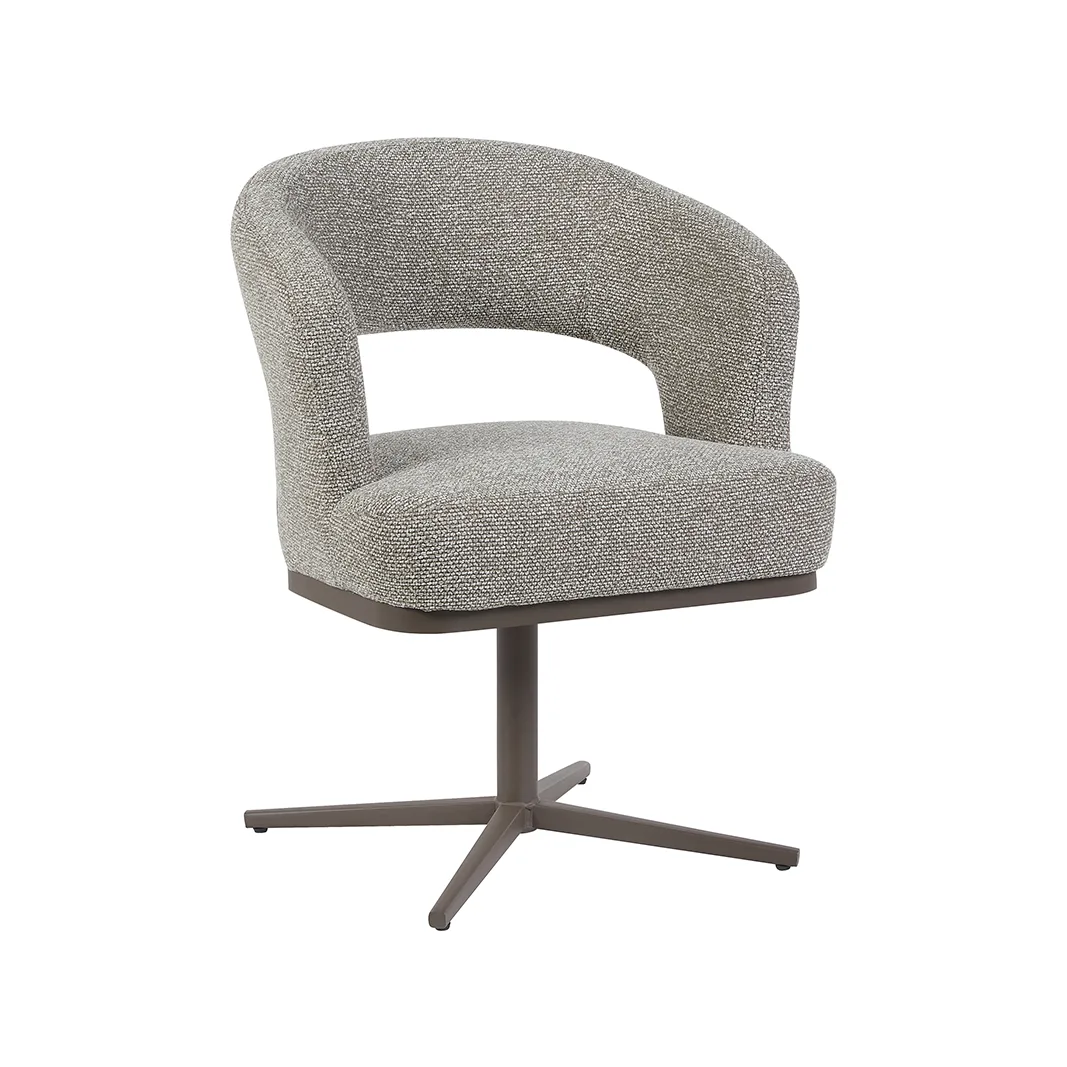 LABEL51 Esszimmerstuhl Monaco brons metalen frame in Royal Boucle Mushroom, Detail 1