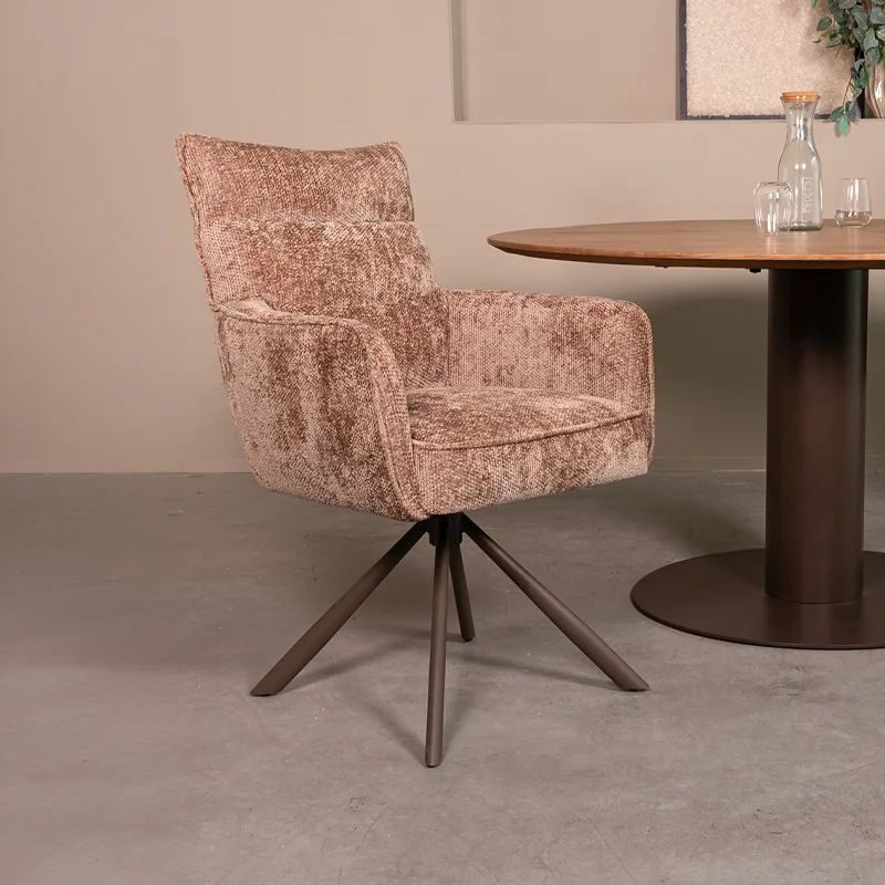 LABEL51 Eetkamerstoel Dubai brons metaal in Haga Taupe
