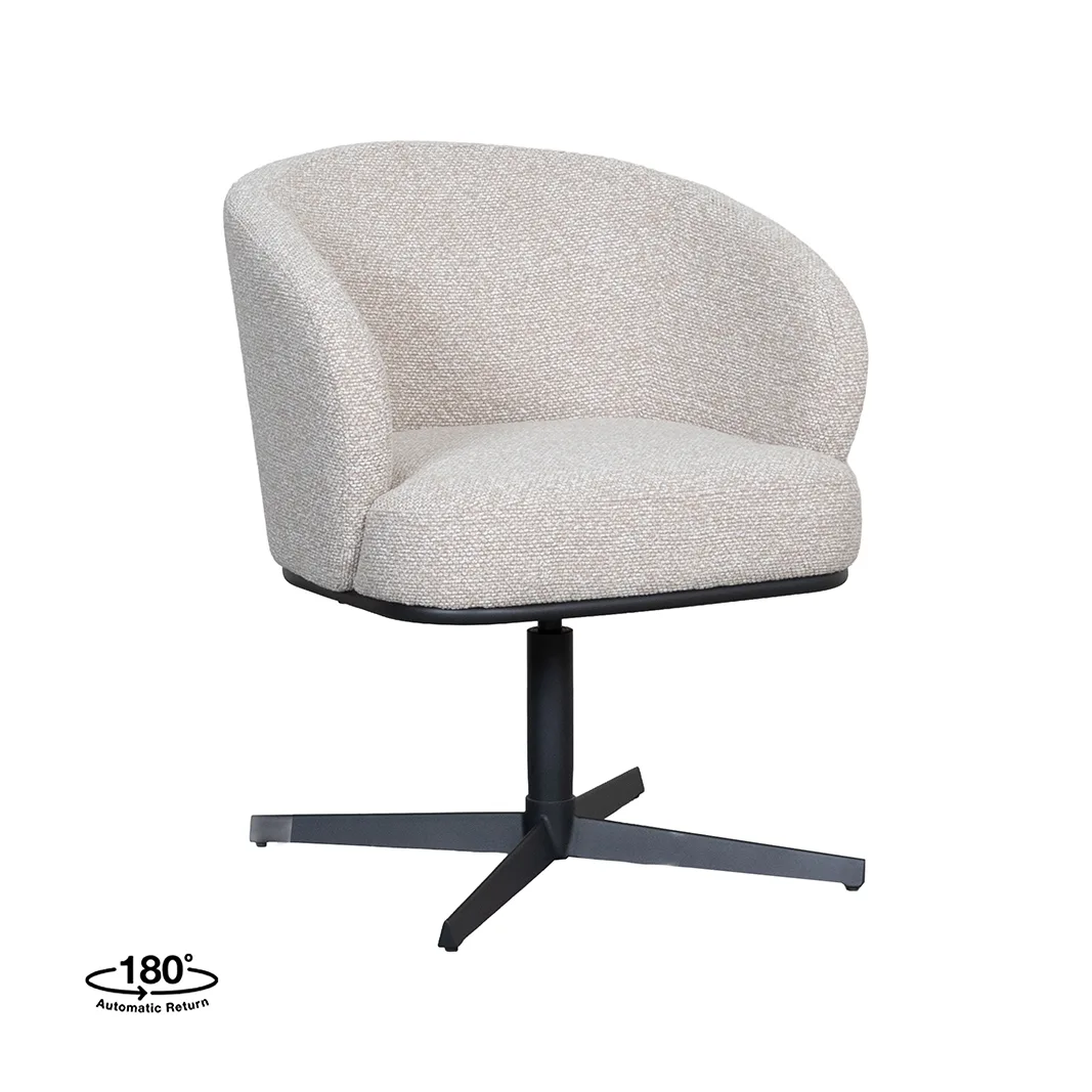 LABEL51 Esszimmerstuhl Cannes zwart metaal in Royal Boucle Natural