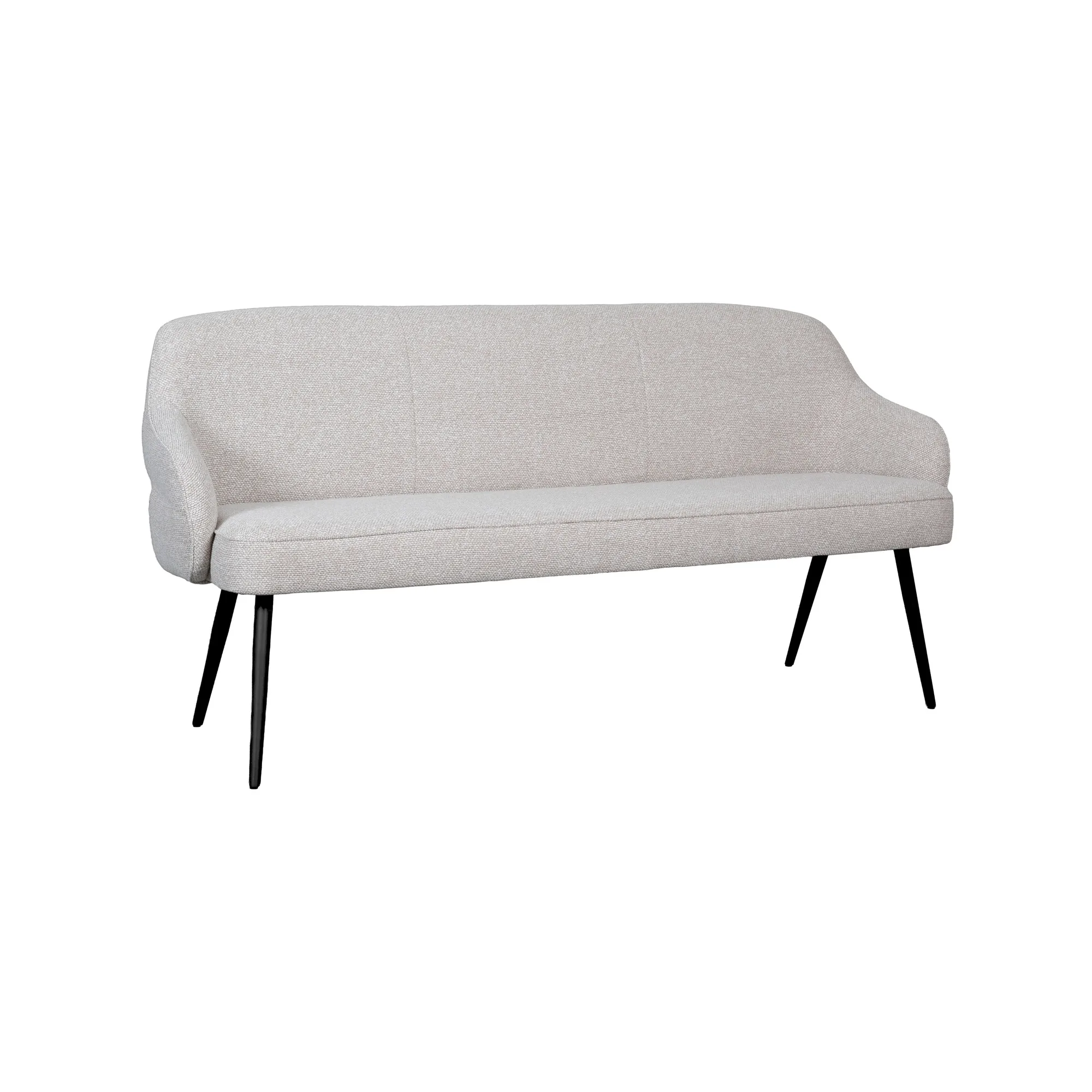 LABEL51 Essbank Bern 190 cm in Royal Boucle Natural - Royal Bouclé Natural, Gestell Schwarz