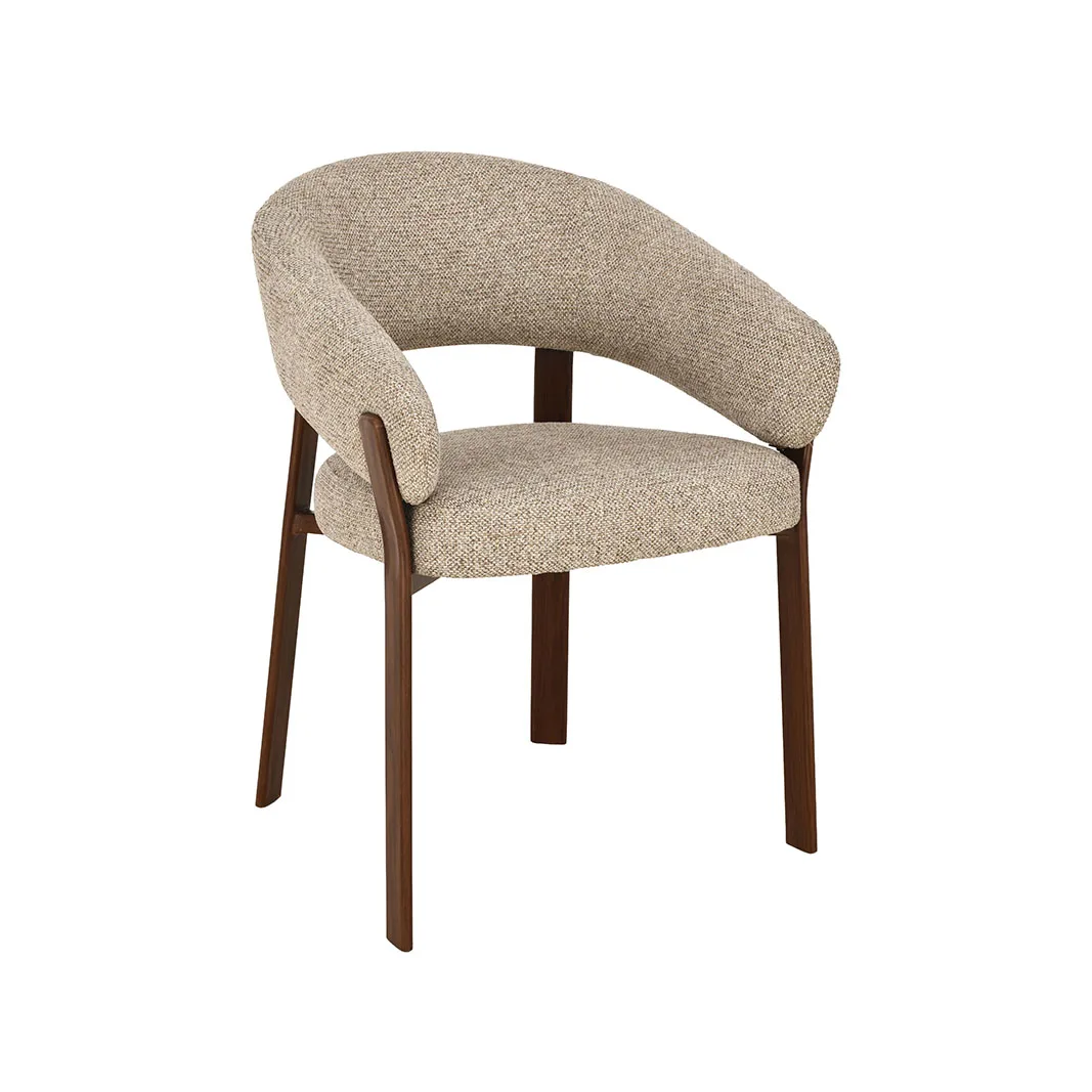 LABEL51 Esszimmerstuhl Sato walnoot metaal in Prestige Beige