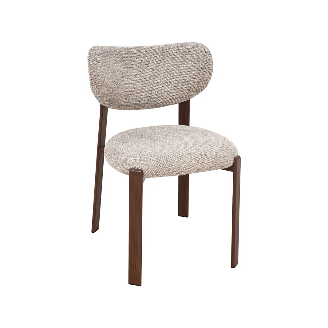 LABEL51 Esszimmerstuhl Mika walnoot metaal in Prestige Beige