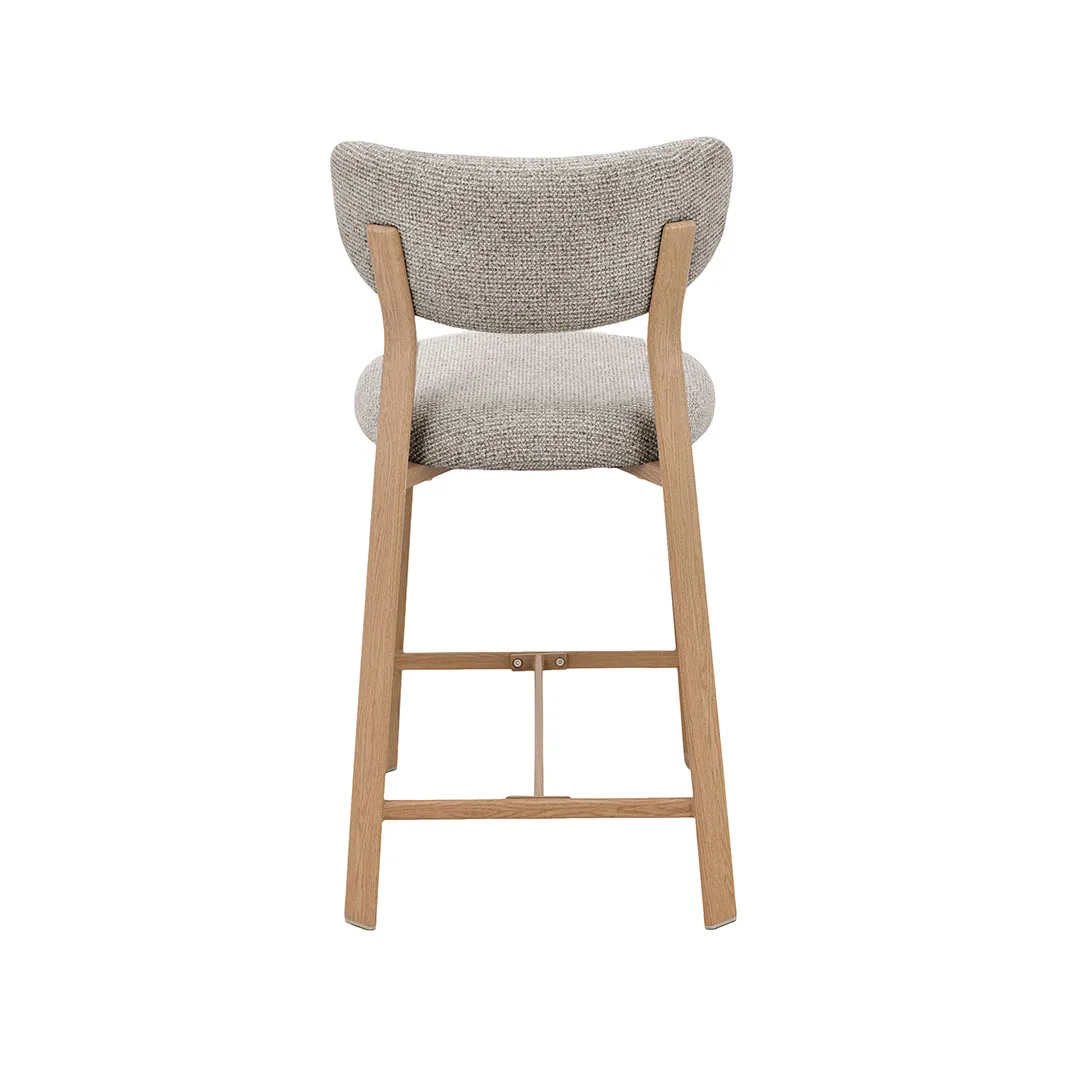 LABEL51 Barhocker Mika laag in Prestige Beige, naturel onderstel, Detail 5