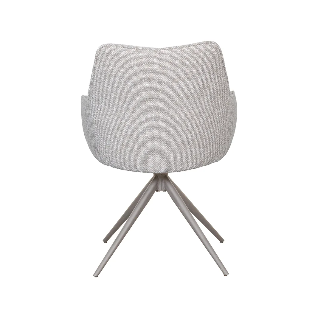 LABEL51 Esszimmerstuhl Sawa taupe metaal in Royal Boucle Natural, Detail 4