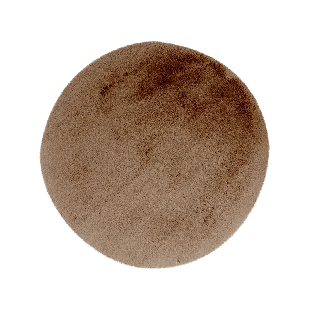LABEL51 Vloerkleed Indy 200x200 cm, rond in Chocolate polyester