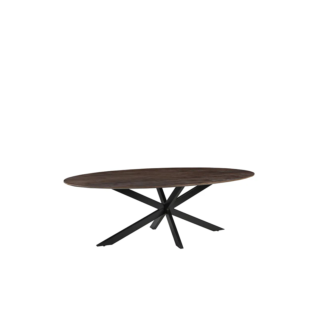 LABEL51 Esstisch James 160 cm, ovaal in Brown Espresso