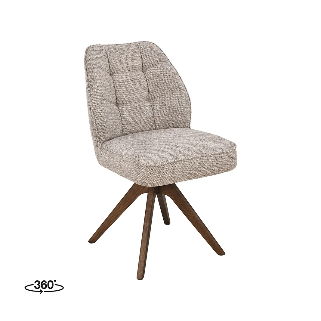 LABEL51 Esszimmerstuhl Yuto walnoot hout in Prestige Beige