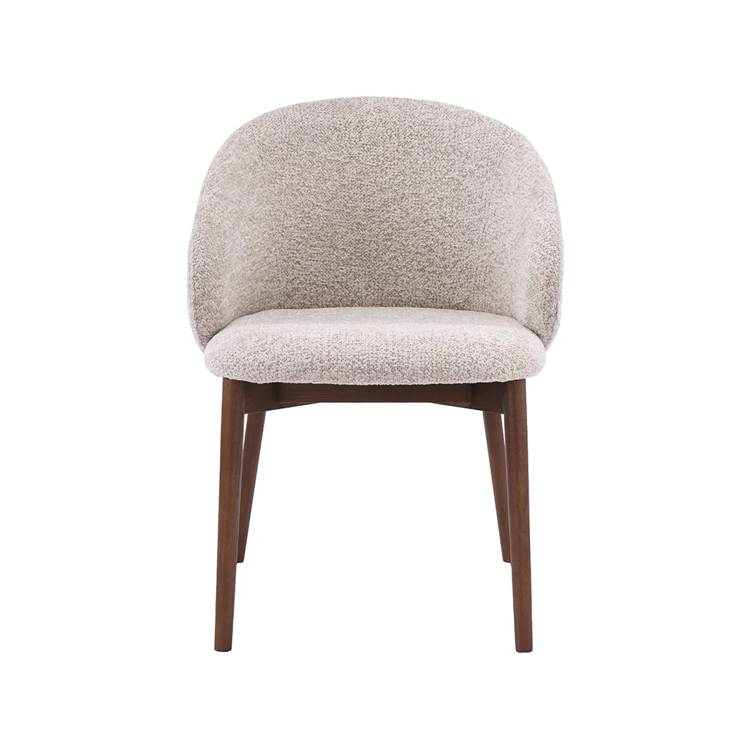 LABEL51 Eetkamerstoel Nagano walnoot hout in Beige Superb, detail 2