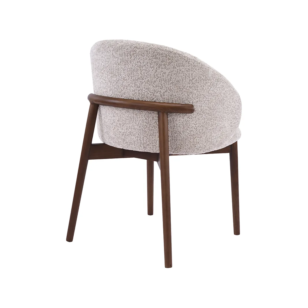 LABEL51 Eetkamerstoel Nagano walnoot hout in Beige Superb, detail 4