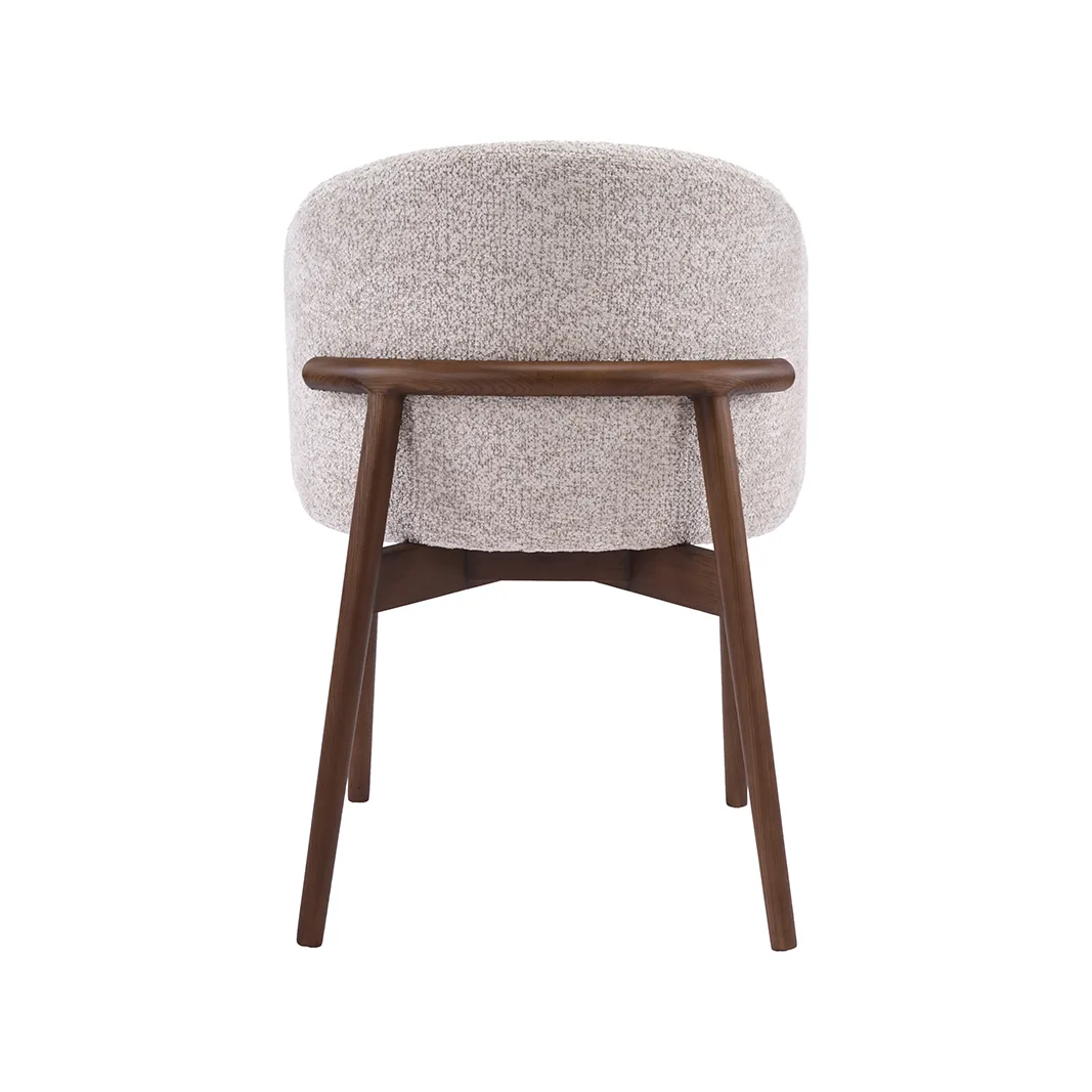 LABEL51 Eetkamerstoel Nagano walnoot hout in Beige Superb, detail 5