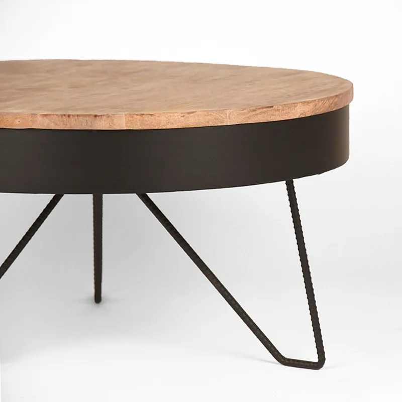 LABEL51 Couchtisch Saran 80 cm, rond in Zwart metaal, Detail 3