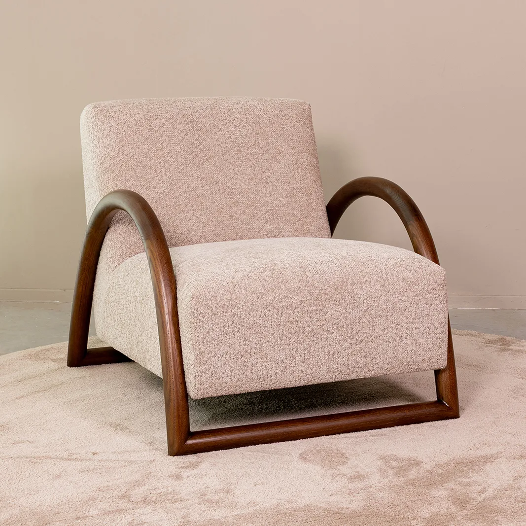 LABEL51 Sessel Viggo walnoot hout in Beige Superb